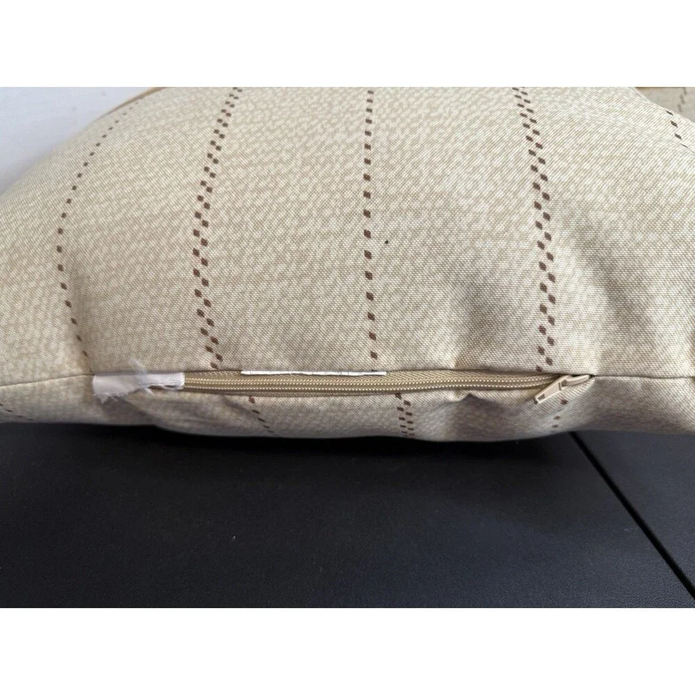 Two (2) Hampton Bay Camel 20x20 Cushion Pillows Home Decor EUC
